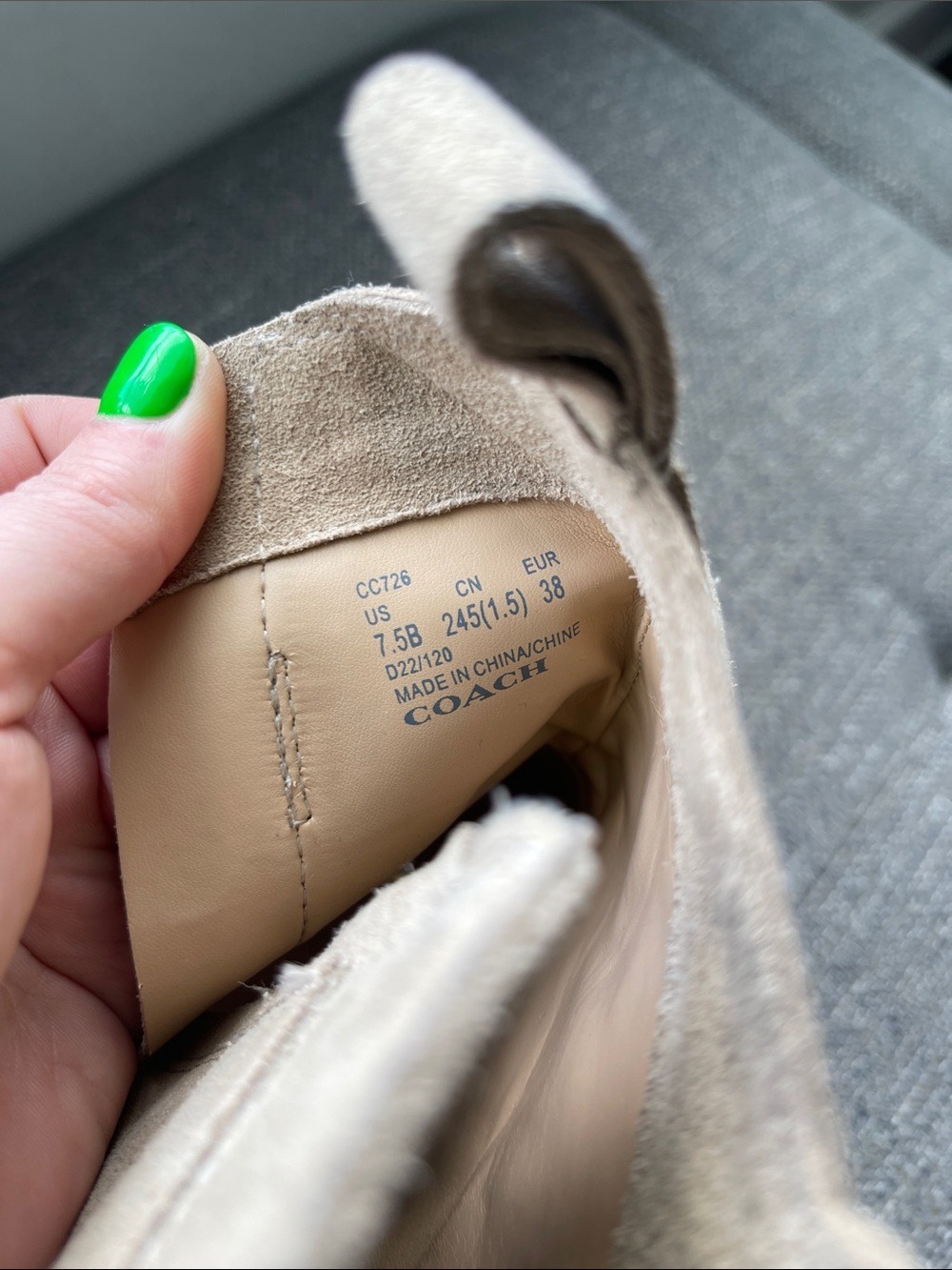GUC Coach Lacey Suede Bootie Size 7.5 Retail $275 - Picture 4 of 11